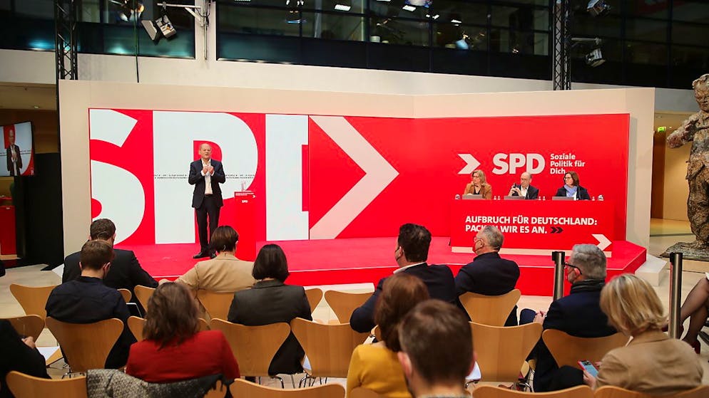 Olaf Scholz al congresso della SPD