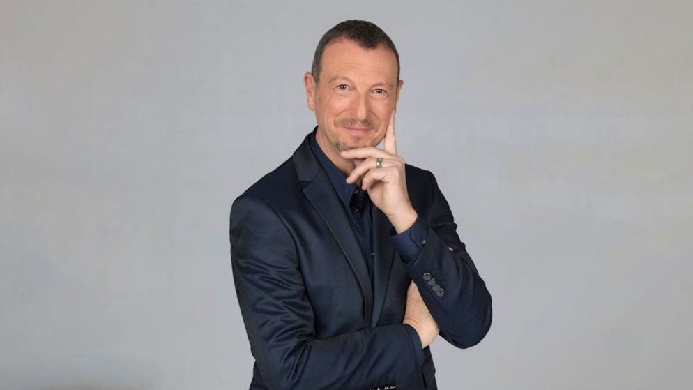 Amadeus alla sua terza conduzione di Sanremo.