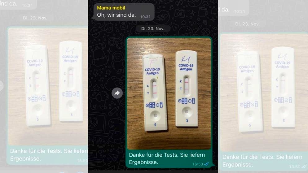 La cosa positiva degli autotest di Bremerhaven: funzionano. Il testo in tedesco dice: «Grazie per i test. Danno i risultati»