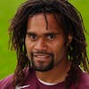 Le joueur du Servette Football Club, SFC, Christian Karembeu photographie lors de la seance de portrait pour la saison 2004-2005 ce lundi 25 octobre 2004 au Stade de Geneve a Geneve. 
(KEYSTONE/Laurent Gillieron)