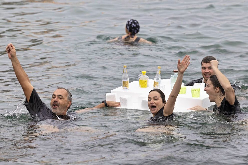Participants of the 82nd edition of the annual Christmas swimming 