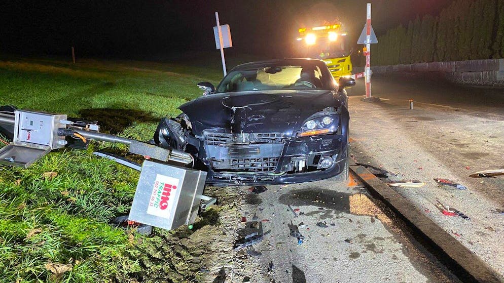 L'auto dopo l'incidente.