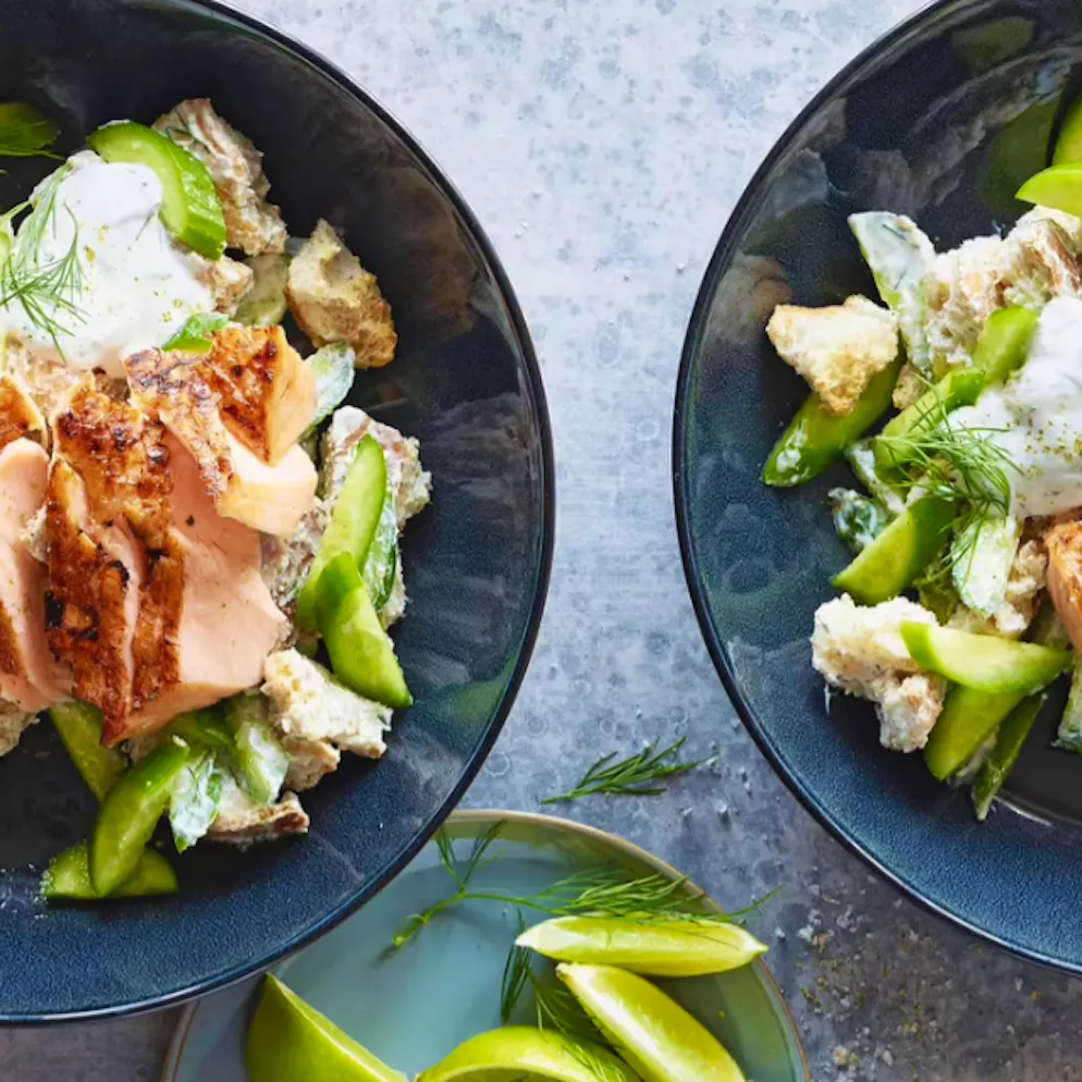 Wochenend-Rezept. Schön frisch und schnell gemacht – Gurken-Lachs-Salat