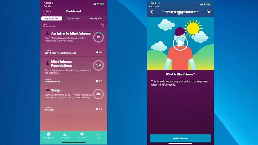 Meditation Made in Australia gibt es bei Smiling Mind.