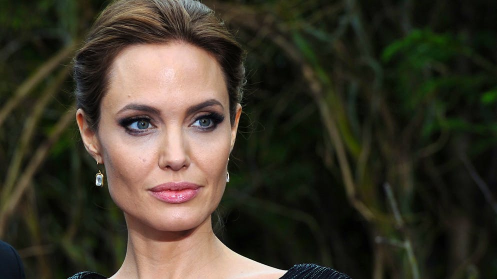 LONDON, ENGLAND - MAY 08: Angelina Jolie attends a private reception as costumes and props from Disney's