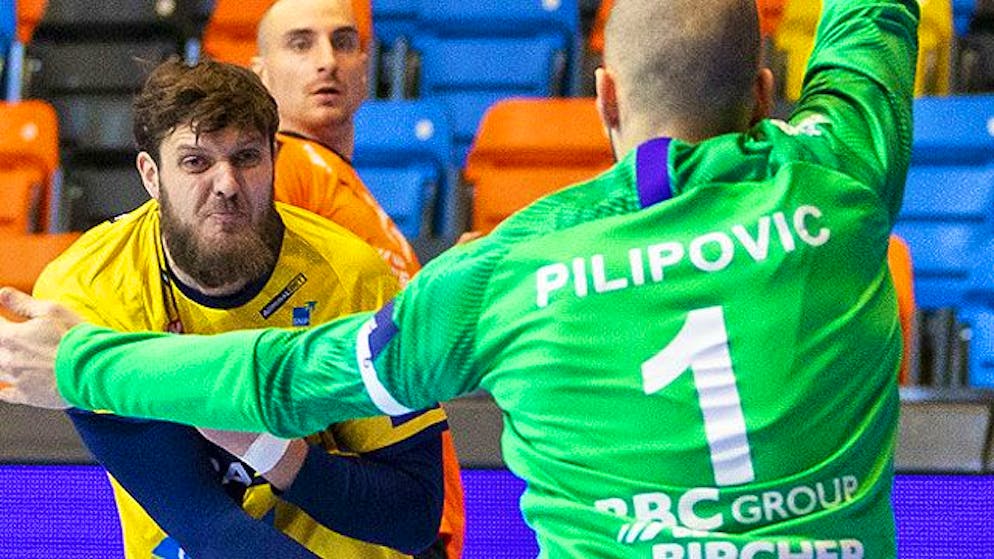 Der Schaffhauser Goalie Kristian Pilipovic zeigte gegen Trimo Trebnje eine starke Leistung (Archivbild).