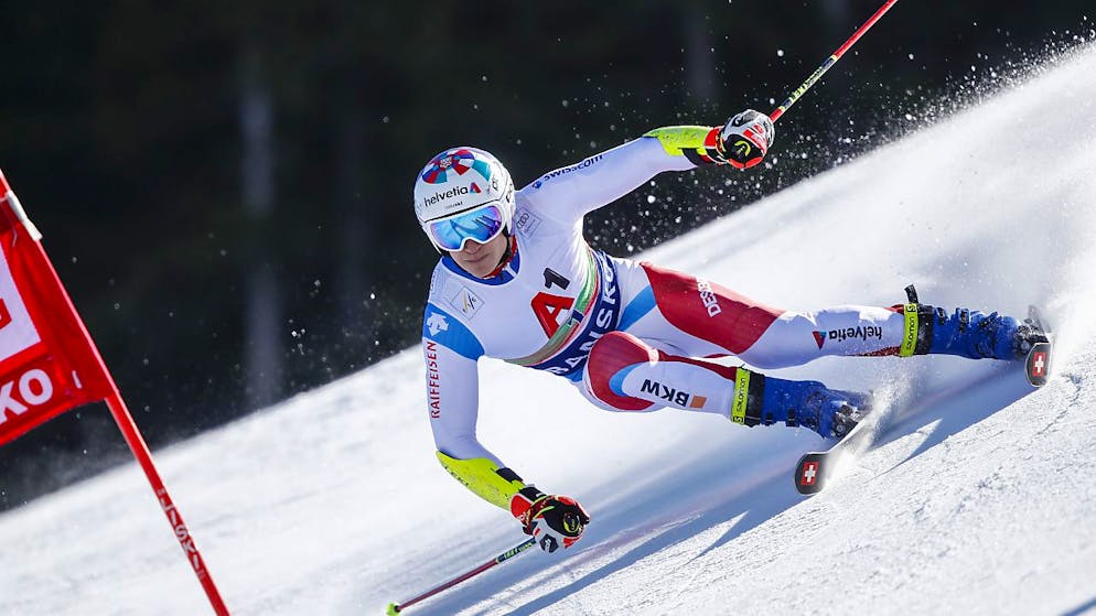 Marco Odermatt unterwegs zum 6. Zwischenrang in Bansko.
