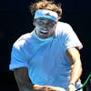 epa08982924 Alexander Zverev of Germany in action during the ATP Cup tennis match against Denis Shapovalov of Canada at Melbourne Park in Melbourne, Australia, 03 February 2021. EPA/DEAN LEWINS EDITORIAL USE ONLY AUSTRALIA AND NEW ZEALAND OUT