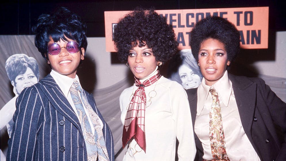 Cindy Birdsong (l-r), Diana Ross und Mary Wilson 1968 in London.
