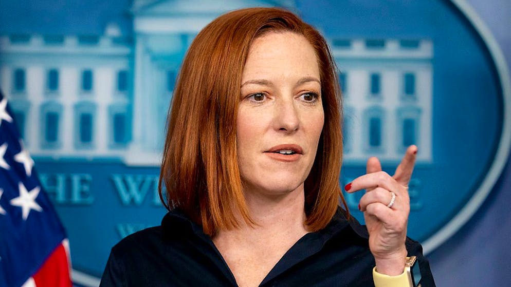 Jen Psaki, Pressesprecherin des Weissen Hauses, spricht während einer Pressekonferenz im Weissen Haus. Foto: Andrew Harnik/AP/dpa