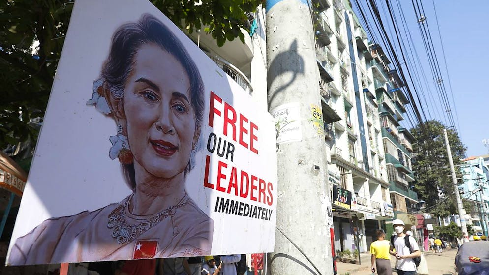 Arrêtée lors du coup d'Etat du 1er février, Aung San Suu Kyi a déjà été inculpée à quatre reprises: pour importation illégale de talkies-walkies, non respect des restrictions liées au coronavirus, violation d'une loi sur les télécommunications et incitation aux troubles publics (archives).