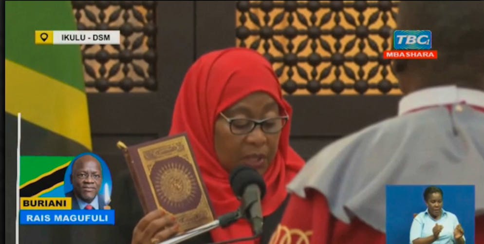 Promue à la tête de la Tanzanie à la mort de son prédécesseur John Magufuli en 2021, Samia Suluhu Hassan aspirait cette fois à être élue (archives).