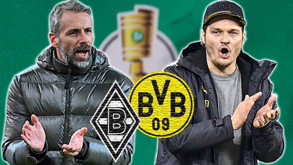 Marco Rose (links) trifft mit Gladbach auf seinen künftigen Arbeitgeber Dortmund.