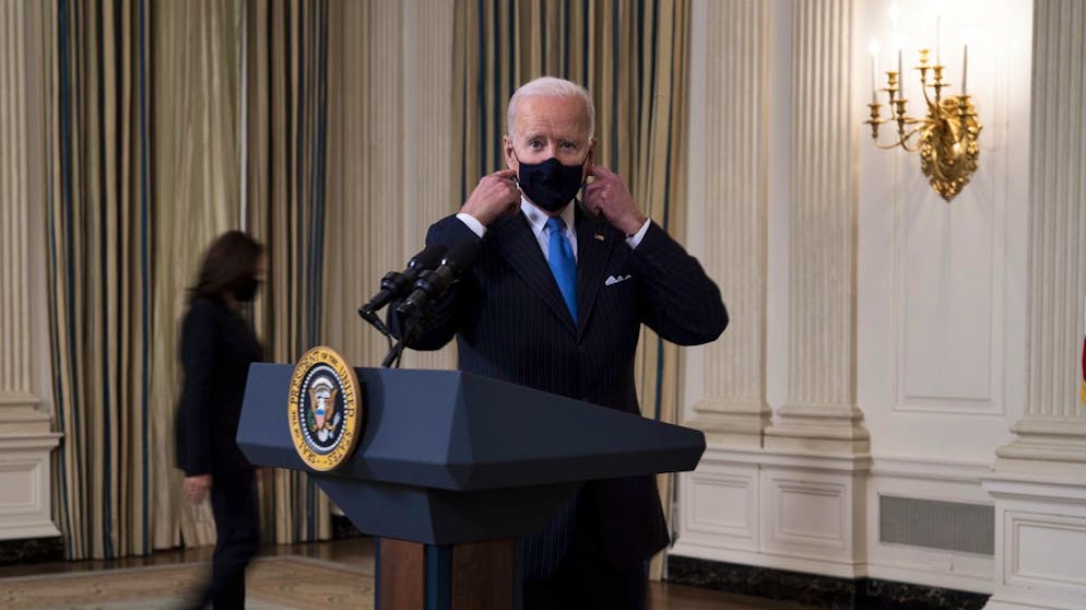 «Tragen Sie eine Maske!»: Der neu gewählte US-Präsident Joe Biden ruft alle Bürgerinnen und Bürger am 9. November 2020 im Kampf gegen die Corona-Pandemie zum Maskentragen auf.