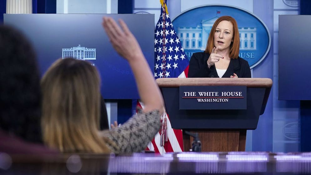 Die Sprecherin des Weissen Hauses, Jen Psaki, während einer Pressekonferenz.
