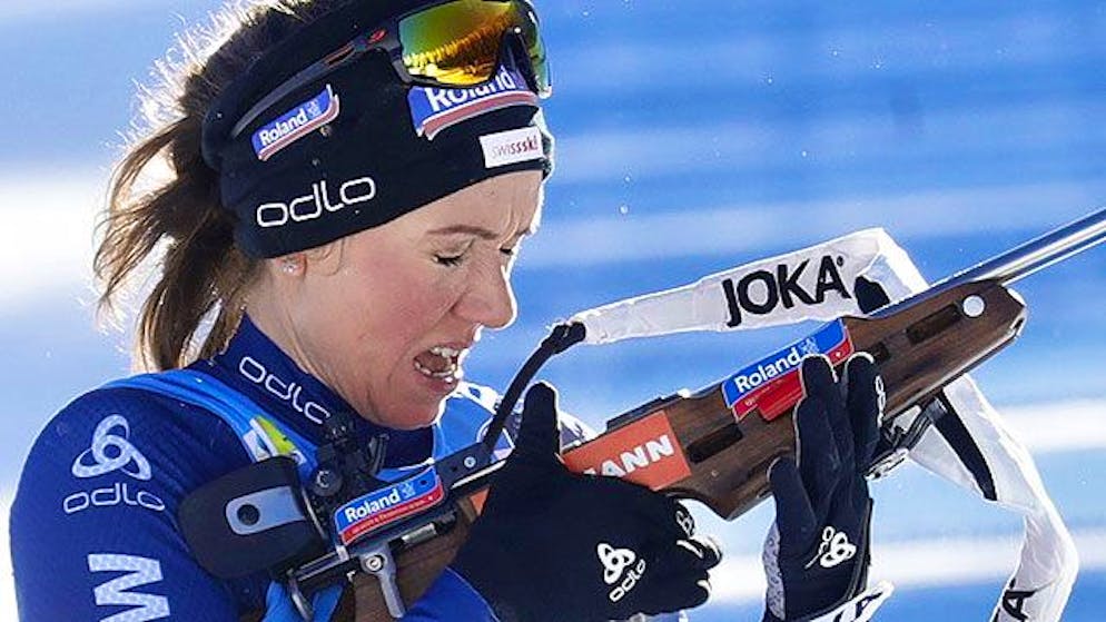 Zu viele Fehlschüsse, aber dank drittbester Laufzeit viele Plätze gutgemacht: Selina Gasparin ist beim Weltcup in Nove Mesto als 22. beste Schweizerin.