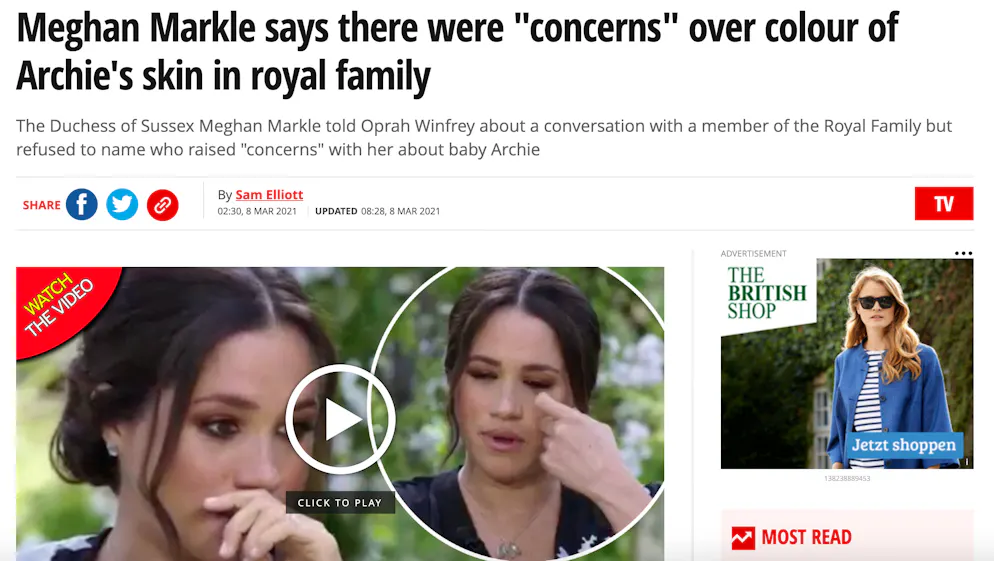 Meghan sagte, die Royal Family habe sich «Sorgen» wegen Archies Hautfarbe gemacht. Wer genau sich dazu äusserte, liess die Duchess allerdings offen.