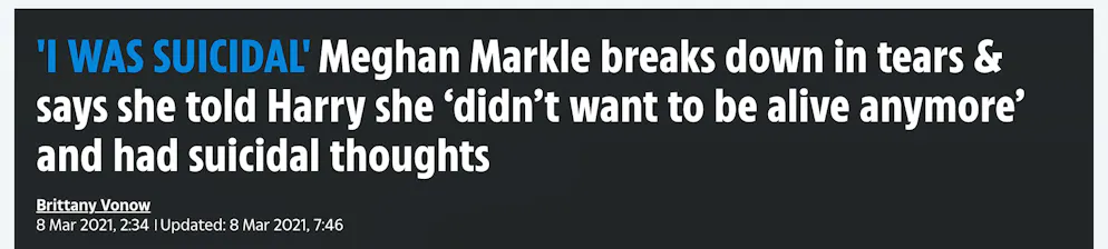 Auch Meghans Suizidgedanken waren kein Tabu bei Oprah.