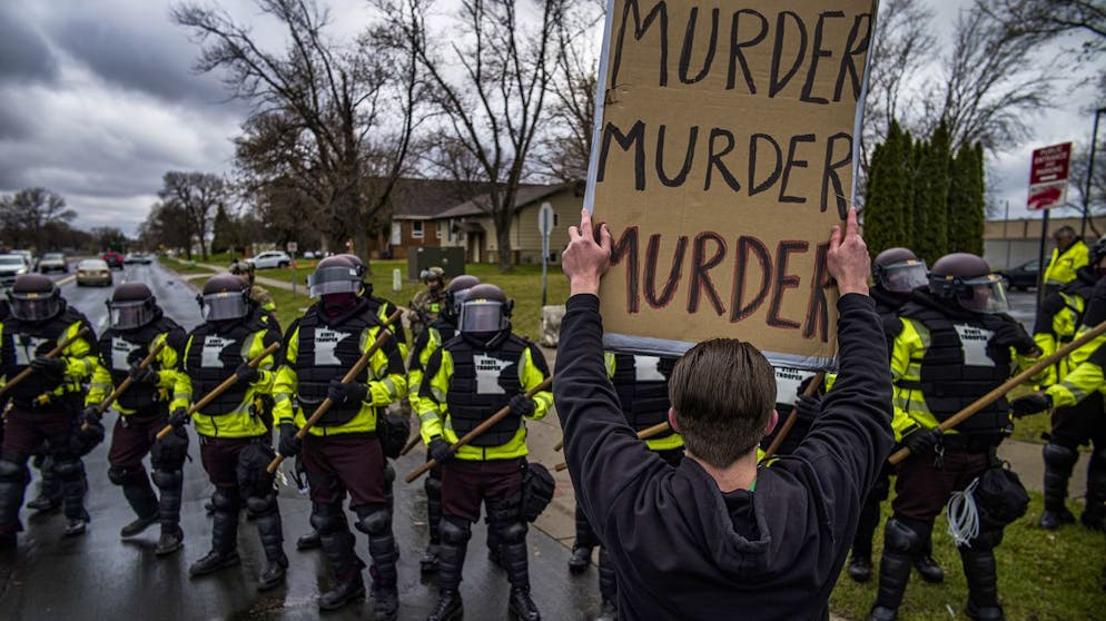 Protesters confronted police over the shooting death of Daunte Wright at a rally at the Brooklyn Center Police Department in Brooklyn Center, Minn., Monday, April 12, 20121.