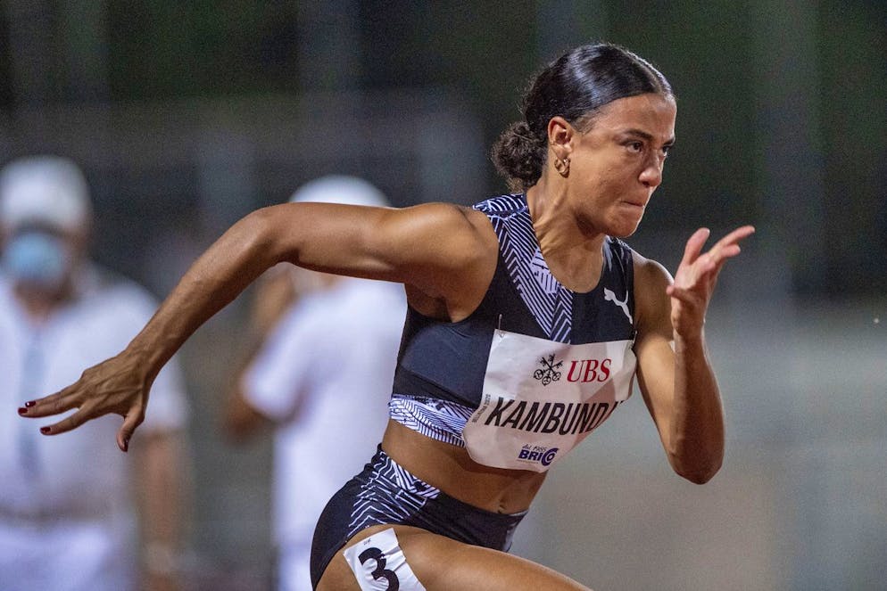Ditaji Kambundji aus der Schweiz beim 100m Huerden Rennen der Frauen anlaesslich des Leichtathletik Meeting, Gala dei Castelli in Bellinzona am Dienstag, 15. September 2020. (KEYSTONE/Urs Flueeler)