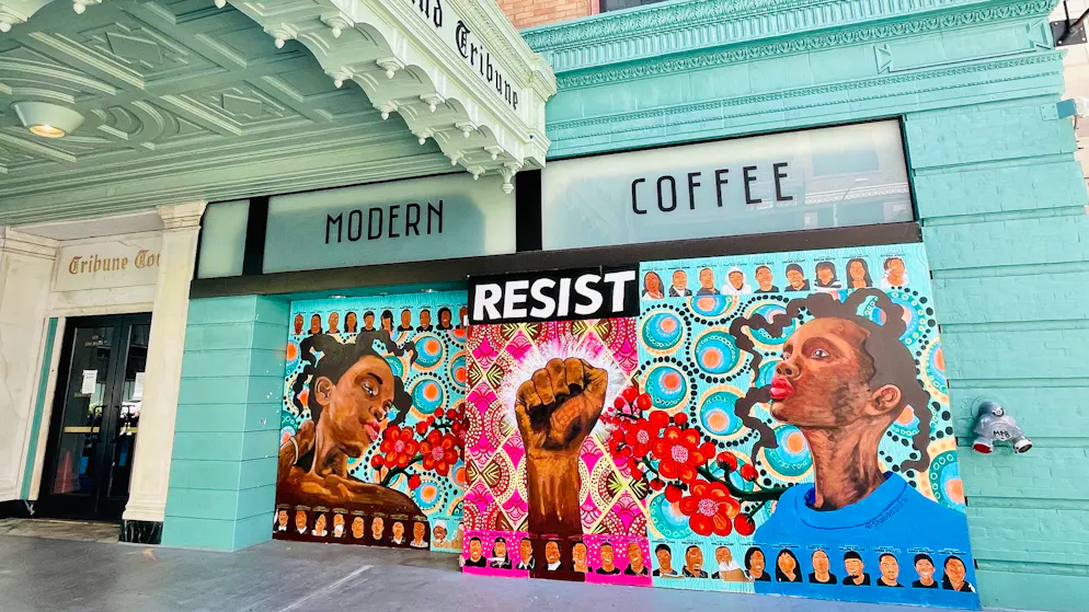 Politisch aufgeladene Strassenkunst in Oakland in der Bay Area. (Archivbild)