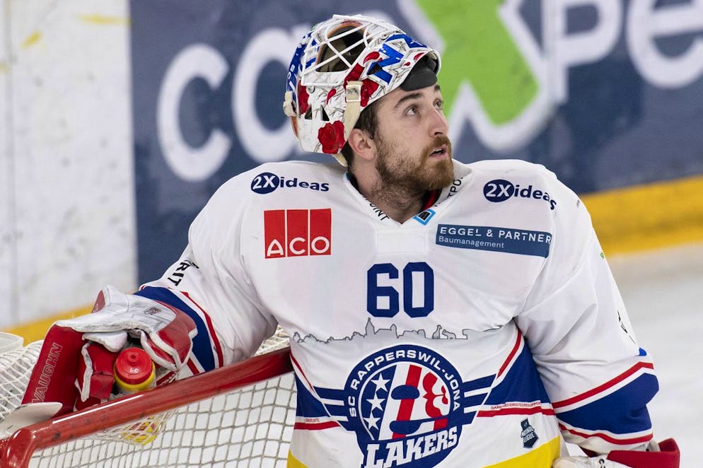 Rapperswils Goalie Melvin Nyffeler waehrend dem Meisterschaftsspiel der National League zwischen dem EHC Biel und dem SC Rapperswil-Jona Lakers, am Freitag, 22. Januar 2021, in der Tissot Arena in Biel. (KEYSTONE/Marcel Bieri)