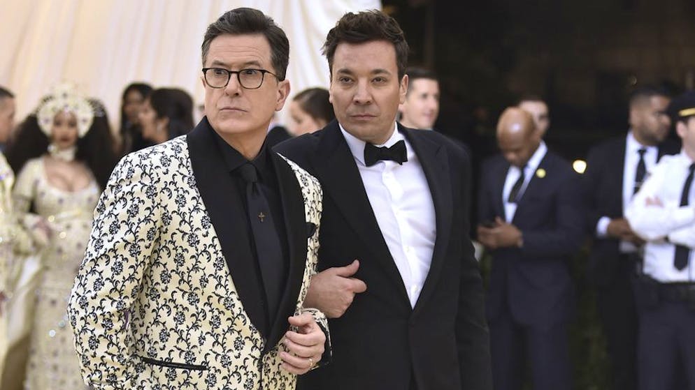 Quotenkönige: Stephen Colbert (links) und Jimmy Fallon an der MET-Gala im Mai 2018.