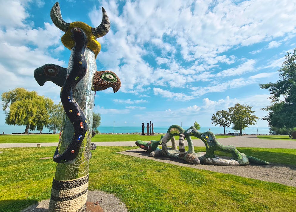 Skulpturengarten, Würth Haus Rorschach, aussen, Skulpturen, Niki de Saint Phalle