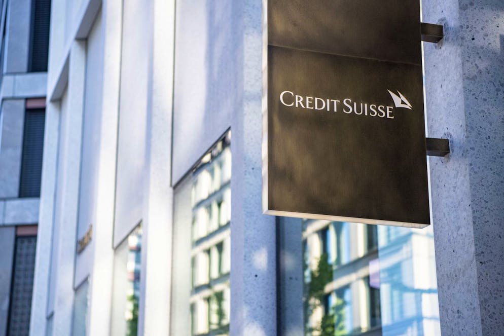 ARCHIVBILD ZU DEN QUARTALSZAHLEN BEI DER CREDIT SUISSE --- Ein Logo der CS anlaesslich einer Medienkonferenz der Credit Suisse zur lancierung ihres neuen digitalen Angebotes und zukunftweisendes Geschaeftsstellenkonzept am Donnerstag, 10. September 2020 in Zuerich.(KEYSTONE/Urs Flueeler).