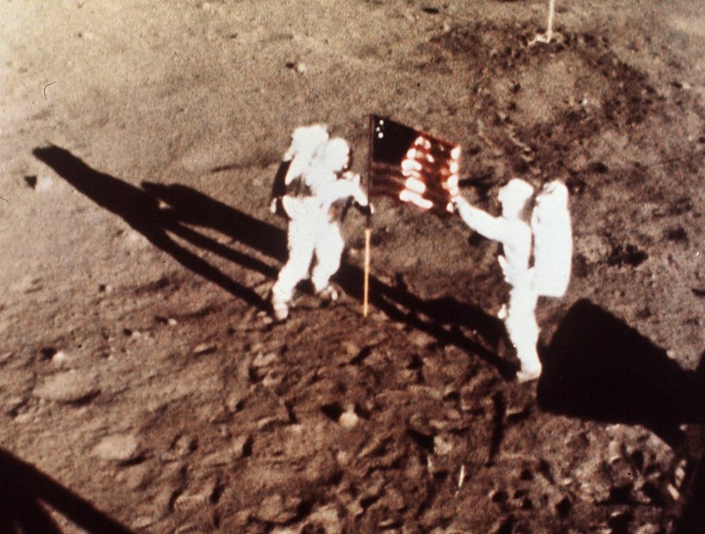 FILE - In this July 20, 1969 file photo provided by NASA shows Apollo 11 astronauts Neil Armstrong and Edwin E. 