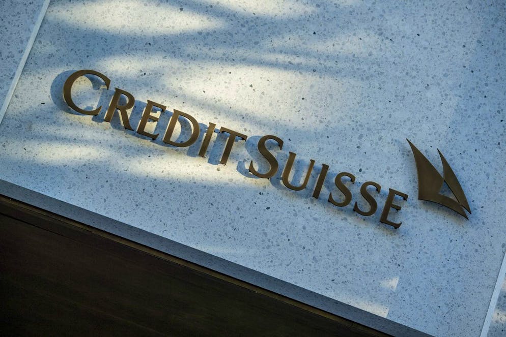 ARCHIVBILD ZUM VERLUST UND DEN UMSTRUKTURIERUNGEN BEI DER CREDIT SUISSE --- Das Logo der Credit Suisse anlaesslich einer Medienkonferenz der Credit Suisse zur lancierung ihres neuen digitalen Angebotes und zukunftweisendes Geschaeftsstellenkonzept am Donnerstag, 10. September 2020 in Zuerich.(KEYSTONE/Urs Flueeler).