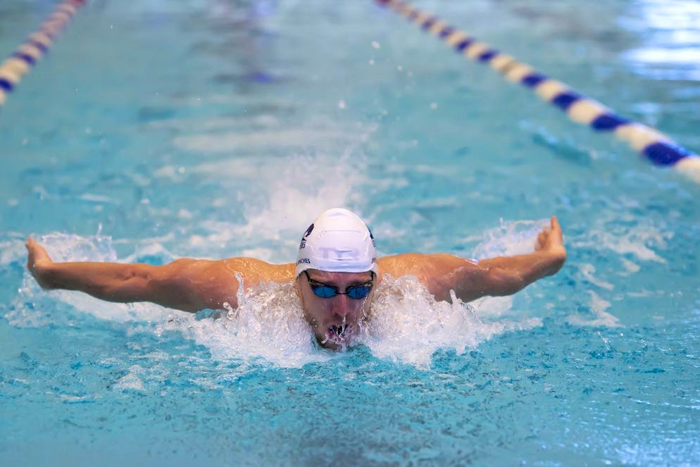 Jeremy Desplanches, du Geneve Natation 1885, en action lors du 200m 4 nages, lors de la 54e edition du Challenge International de Geneve (CIG2020), ce samedi 16 janvier 2021 a Geneve. (KEYSTONE/Martial Trezzini)