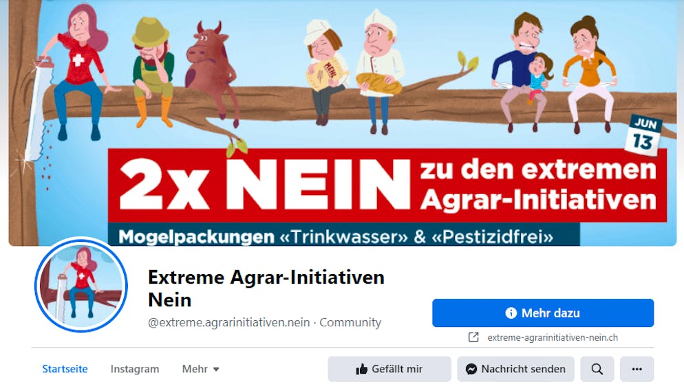 Kampf der Agrarinitiativen. Auch die Gegenkampagne ist auf Facebook vertreten.