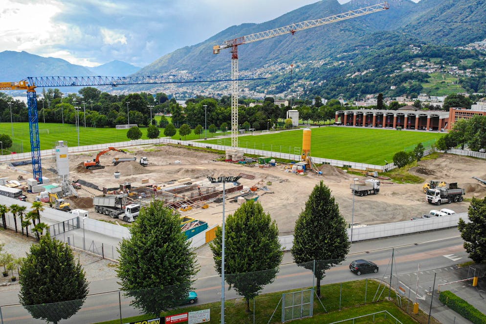 Nella foto una veduta panoramica aerea del cantiere di ampliamento CST nel 2020.