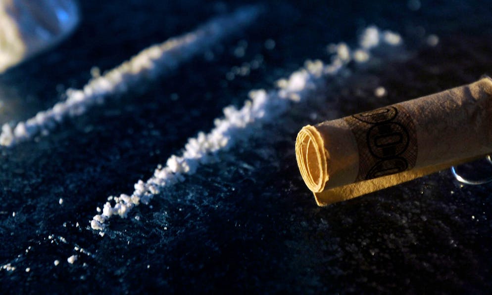 Gordola: droga, droghe, dipendenza. Nella foto, uso di droga, cocaina, dipendenza da droghe pesanti. © Ti-Press / Samuel Golay