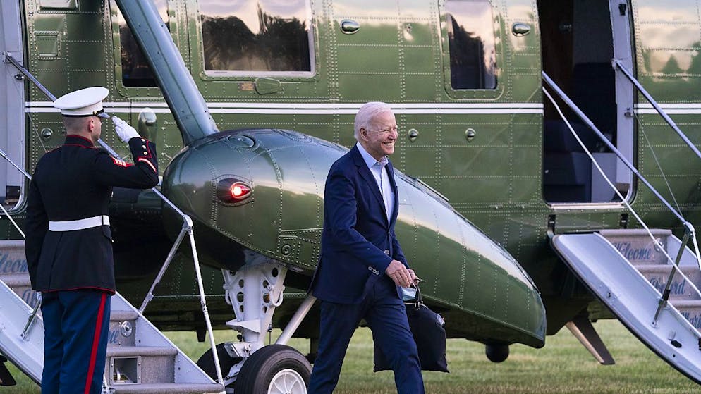 Il presidente degli Stati Uniti Joe Biden di ritorno alla Casa Bianca da Camp David (foto d'archivio)