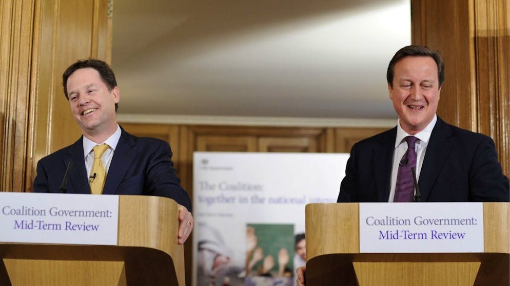 Die Koalition mit David Cameron (r.) brach Nick Clegg das Genick.