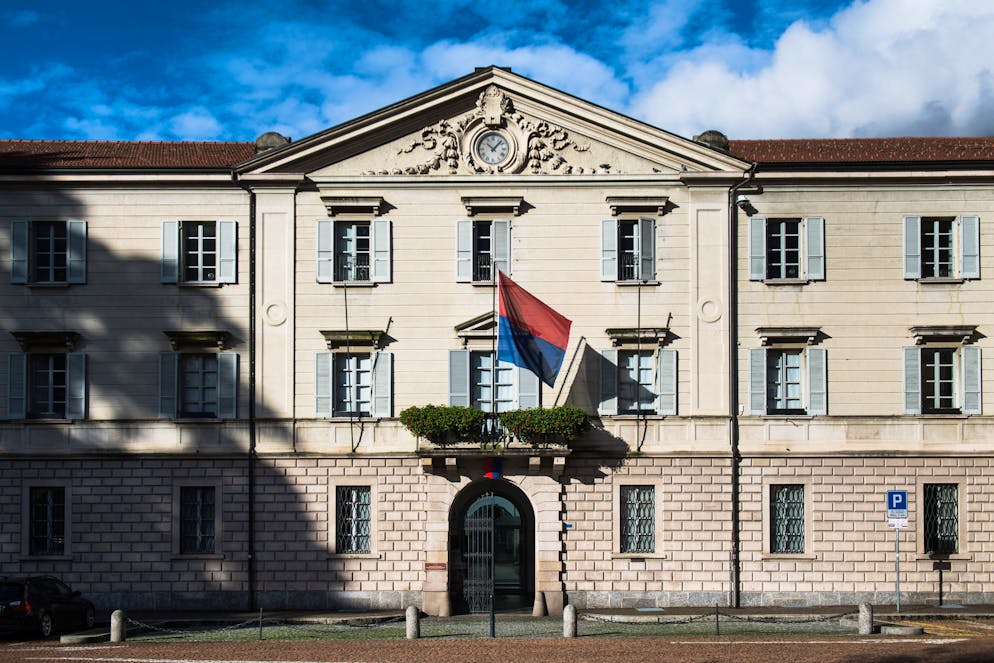 Bellinzona: Palazzo delle Orsoline sede del Governo del Cantone Ticino. Nella foto una veduta del Palazzo del Governo del Cantone Ticino, Palazzo delle Orsoline. © Ti-Press / Alessandro Crinari