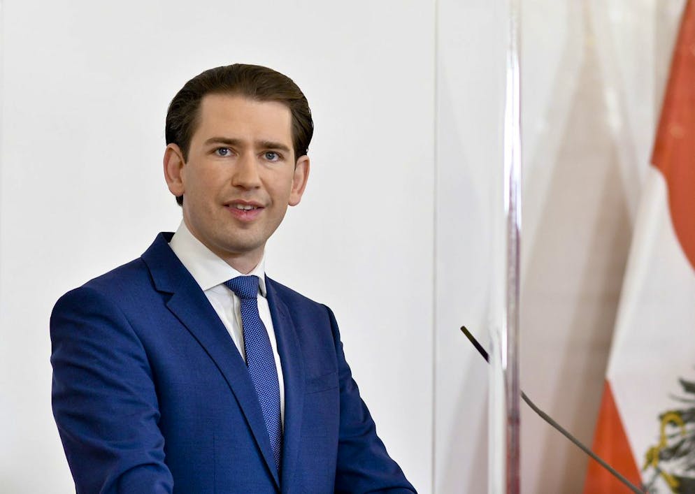 ABD0037_20210528 - WIEN - ÖSTERREICH: Corona: Bundeskanzler Sebastian Kurz (ÖVP) am Freitag 28. Mai 2021, während einer Pressekonferenz im Rahmen des Corona-Gipfels
