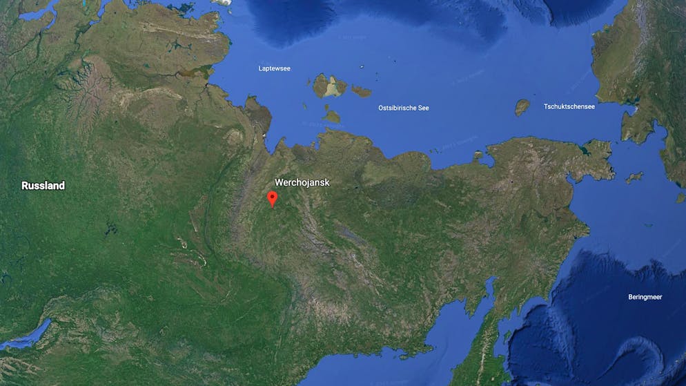 Unglaubliche 48 Grad: Lage von Werchojansk in Russland.