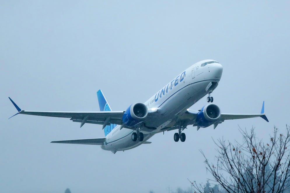Ein Boeing 737 Max-Flugzeug von United Airlines.