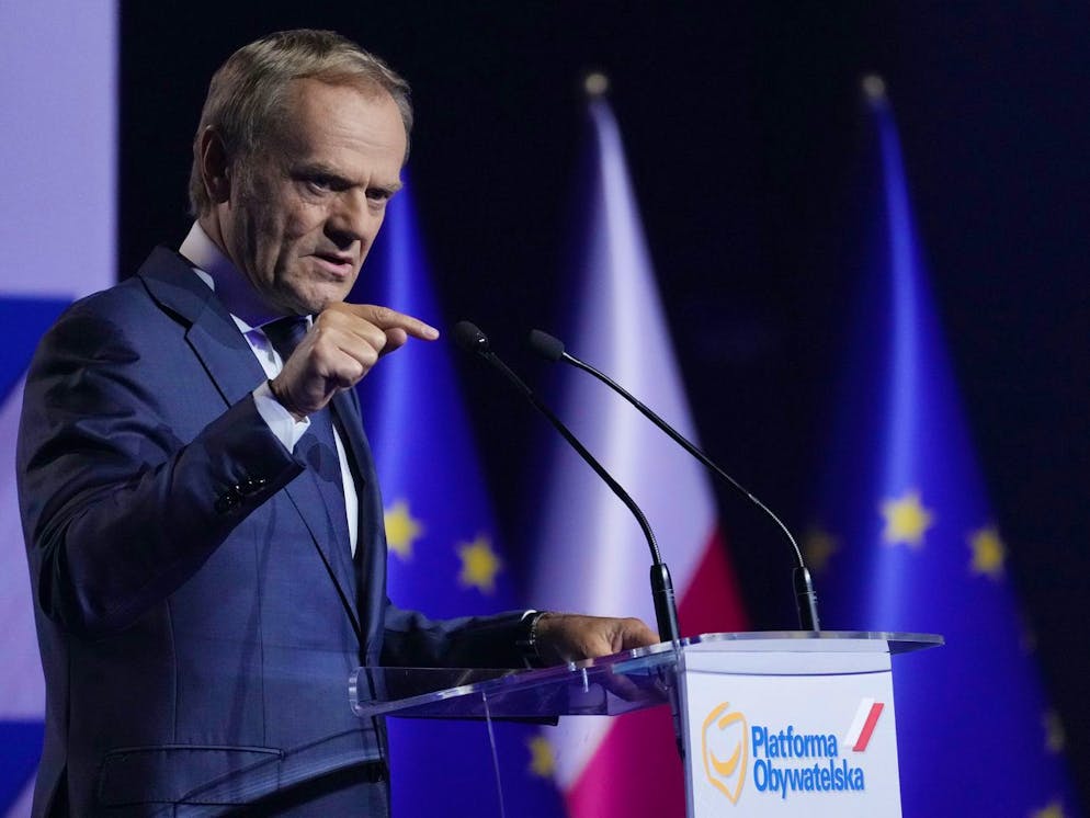 Former European Union leader and Poland's ex-prime minister, Donald Tusk, tells a congress of Poland's opposition Civic Platform party that he is returning to Poland's politics to help fight the