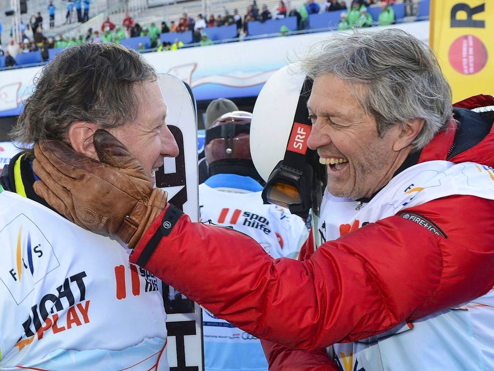 Franz Klammer (sinistra) e Bernhard Russi a Schladming in Austria nel 2013.