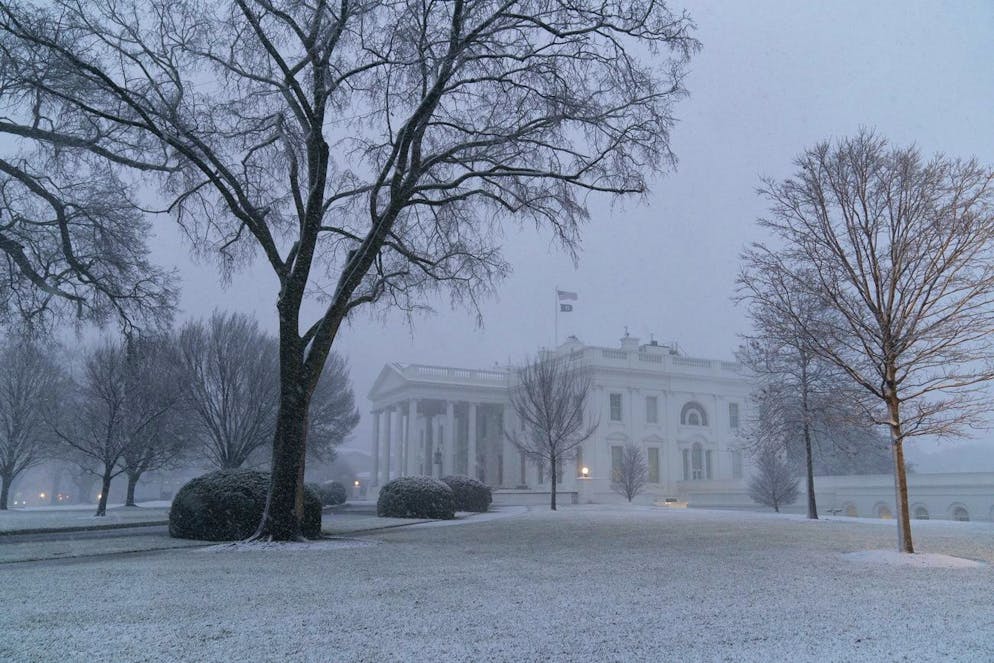 La Maison Blanche lors d'une tempête de neige à Washington, DC, USA, 03 janvier 2022.