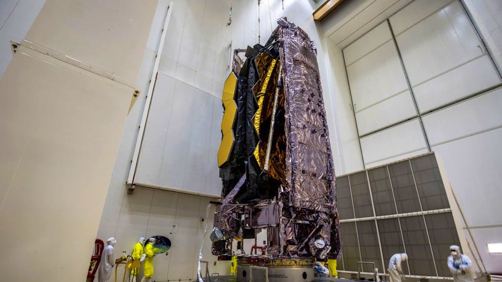 Le télescope spatial James Webb, qui n'a embarqué aucune caméra, a déployé mardi son pare-soleil destiné à protéger les instruments scientifiques (archives).
