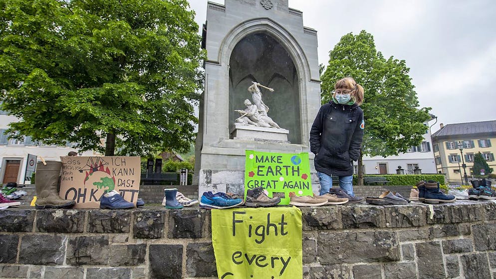 Klima-Demonstration in Stans NW: Zwei Volksinitiativen wollen in Nidwalden und Obwalden den CO2-Ausstoss eliminieren. (Archivbild)