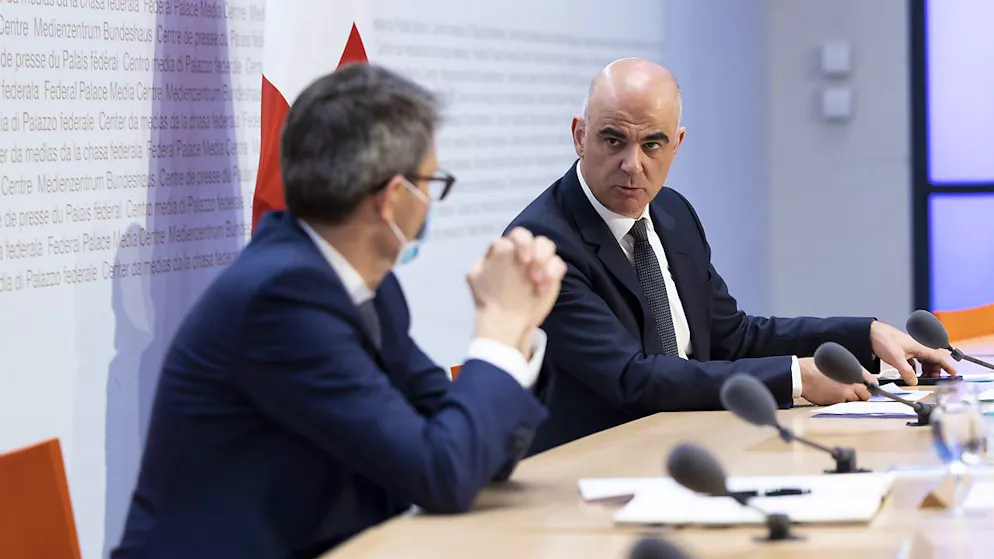 il consigliere federale Alain Berset e Lukas Engelberger, presidente della CDS