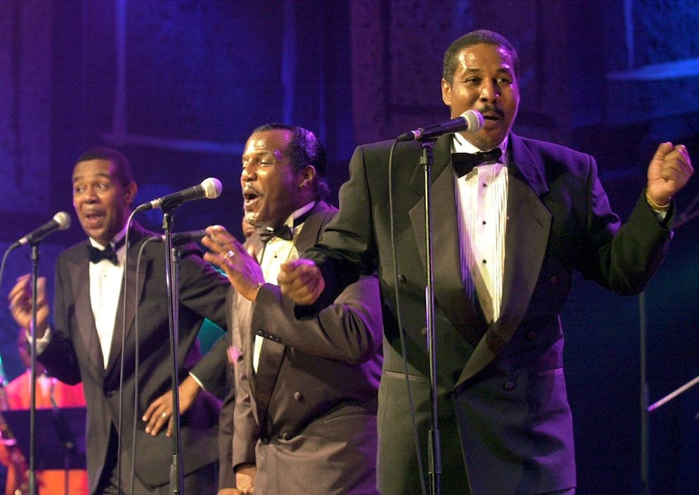 U.S. Band Temptations performs on the Stravinski Hall stage during the 