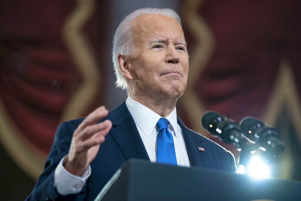 Il Presidente Joe Biden durante il suo discorso.