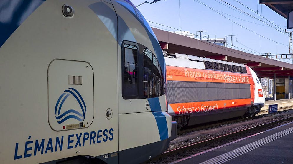 Les trains Léman Express ne circuleront plus qu'à une cadence d'un train chaque demi-heure ce week-end, contre une cadence au quart d'heure habituellement à cause des absences maladie aux CFF (archives).